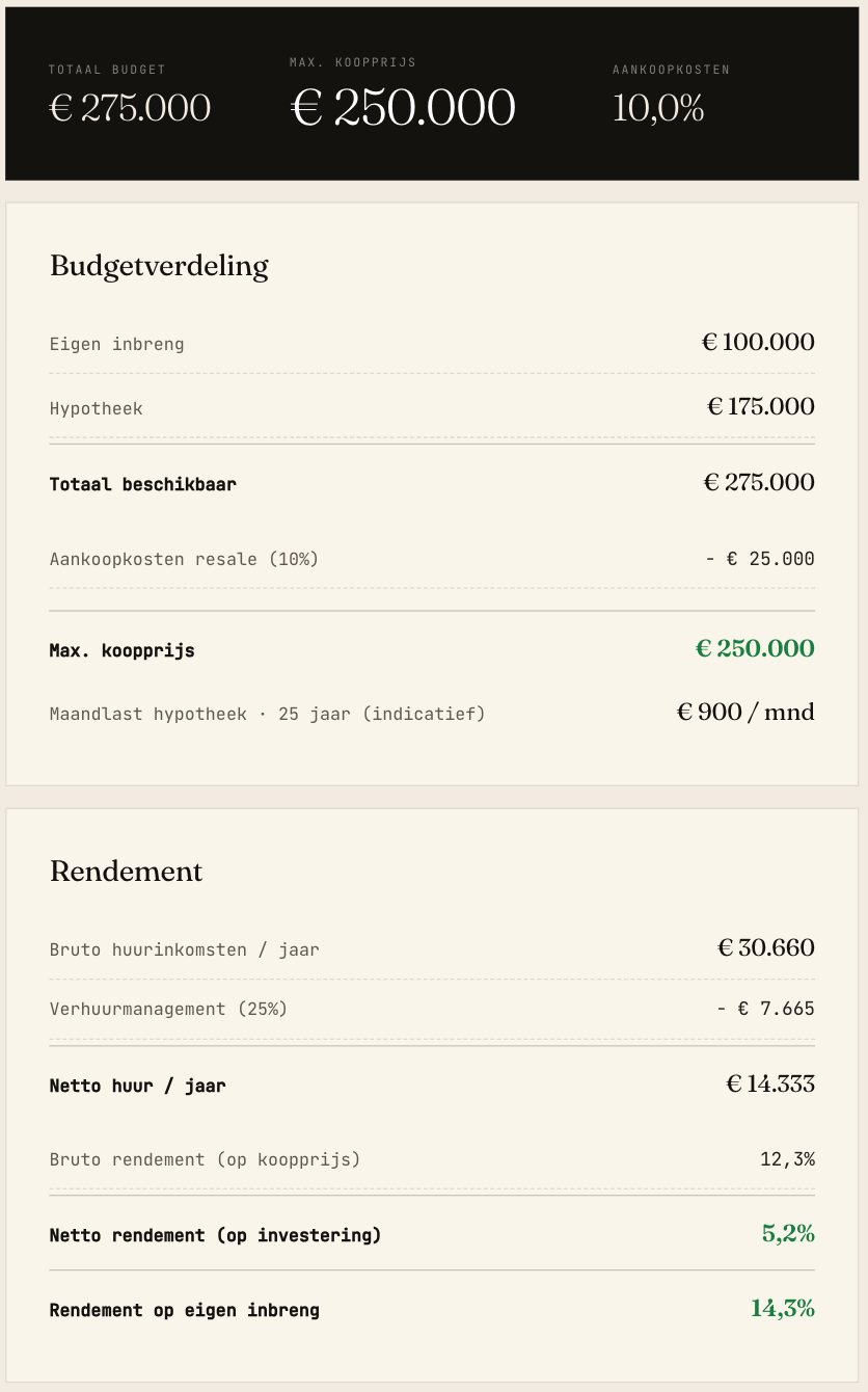 Calculator stap 2: berekening