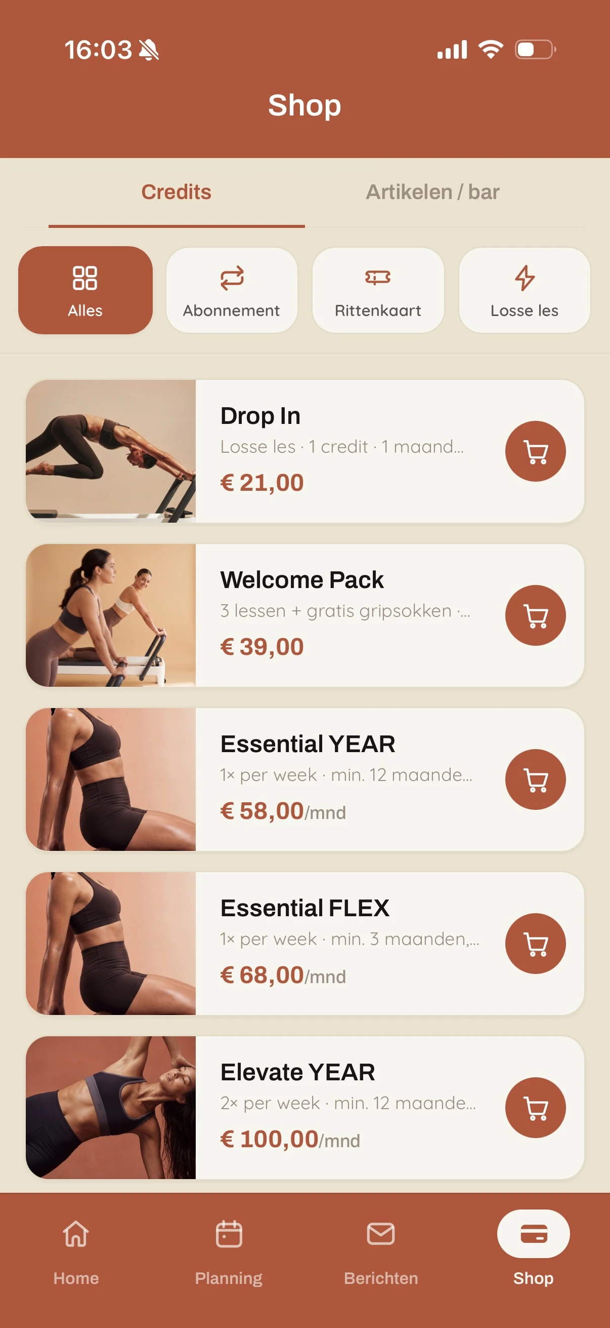 Reformed Collective app: shop met abonnementen